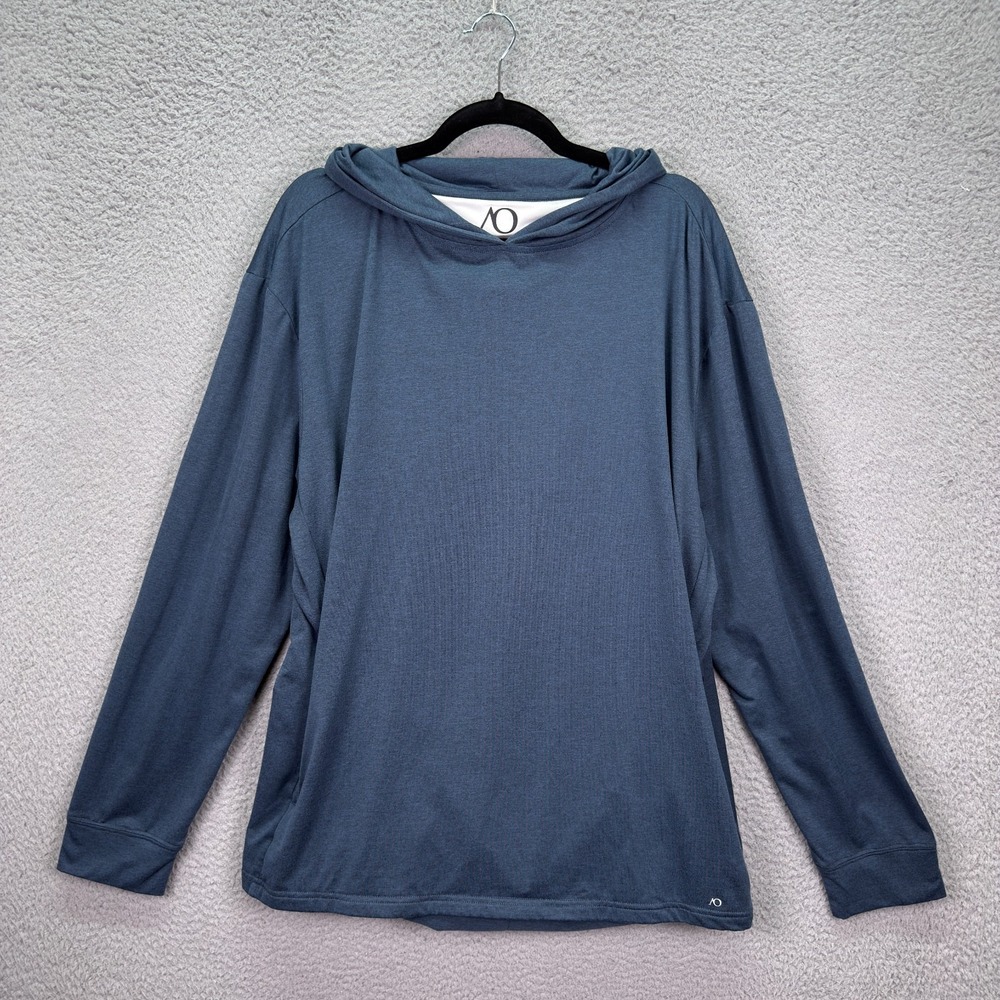 Anderson Ord Hoodie Mens XXL Slate Blue Pullover Performance Basic Golf Preppy
